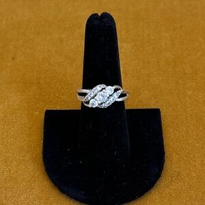 Triple Twist CZ Silver Ring